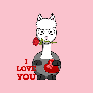 happy valentines day i love you alpaca T-Shirt