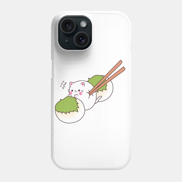 Mochi Cat Phone Case by Miri Art