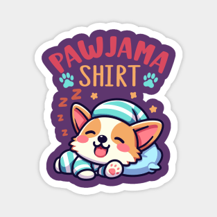 Pawjama Shirt Cute Sleeping Corgi Dog Funny Kawaii Magnet