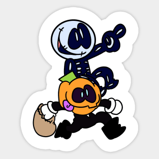 Skid and Pump It's Spooky Month Retro' Sticker