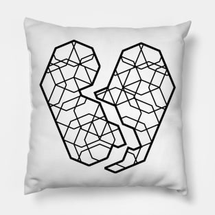 Geometric Broken Heart Pillow