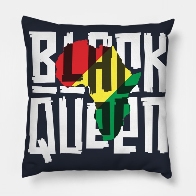 Black Queen T-Shirt for Women Girls History Month Africa Pillow by 14thFloorApparel