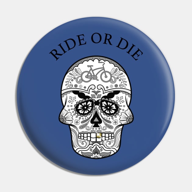 Ride or Die Bike Brain Pin by CreativePhil