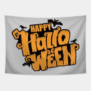 Happy Halloween: Haunting Text Design Tapestry