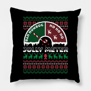 Jolly Meter Bah Humbug To Ho Ho Ho Anti Christmas Funny Pillow