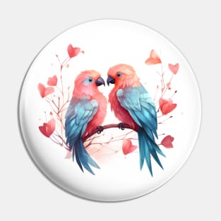 Valentine Kissing Kite Bird Couple Pin