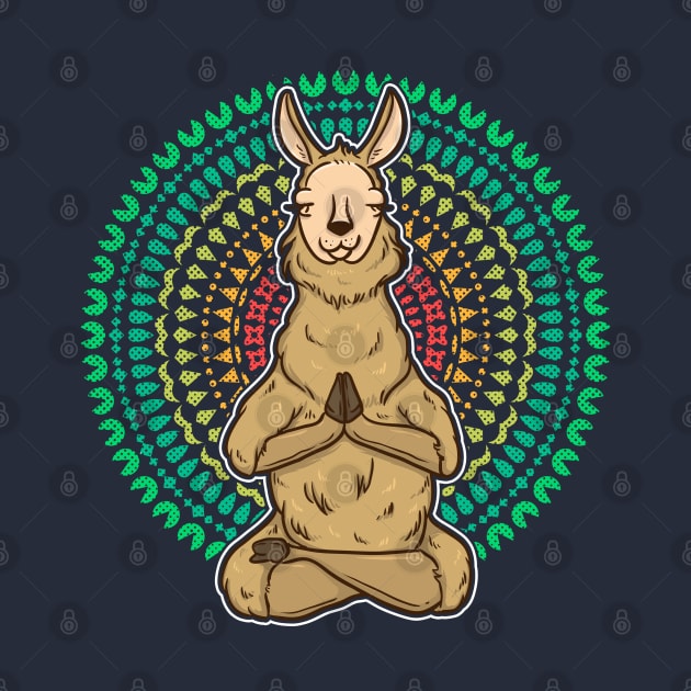 Llama Meditate Yoga Spiritual Zen by E