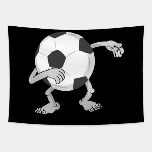 Funny dabbing soccer ball Tapestry