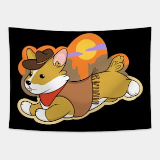 Cowboy Corgi Tapestry