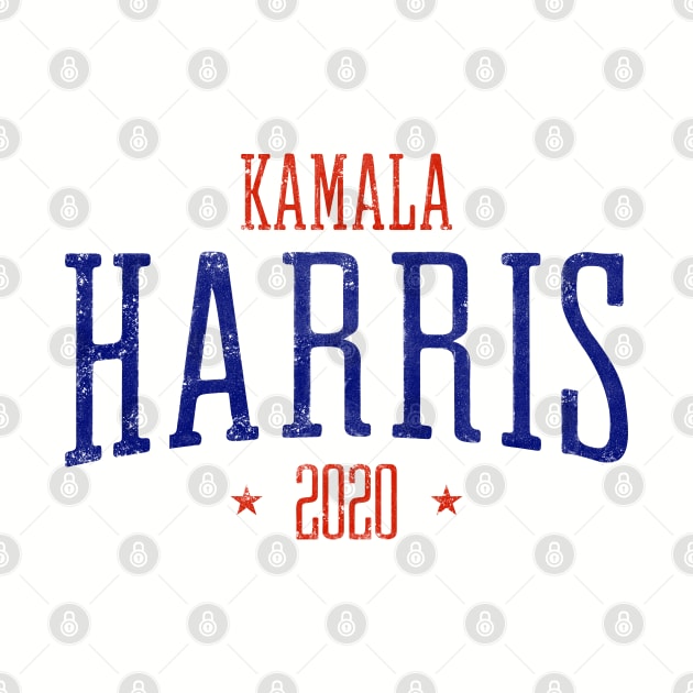 Kamala Harris Presidential race 2020 cool logo with red and blue distressed text by YourGoods