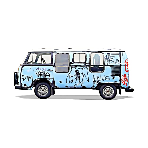 Graffiti Vintage Van Cartoon by Auto-Prints