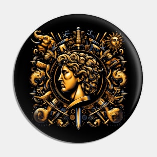 Alexander the Great Sketch: Legendary Conqueror's Tribute Pin