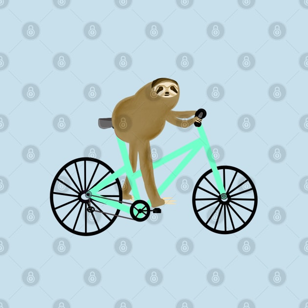 Sloth Riding a Mint Bicycle by CatGirl101