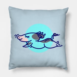 Cute Cow Animal Yoga #4 Round Edition Pillow