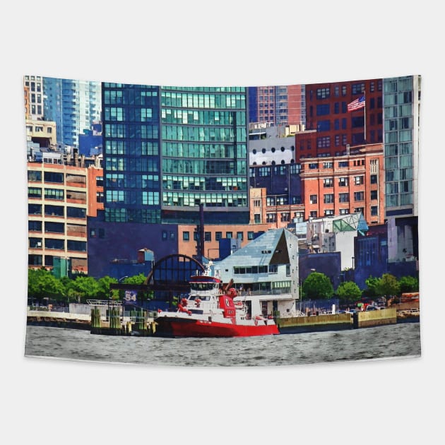 New York Fire Boat Tapestry by SusanSavad