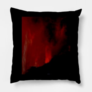 Digital collage, special processing. Red castle, where monster live. But not a monster, source of true love. Red and dim. Pillow