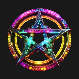 Neon Rainbow Pentacle T-Shirt