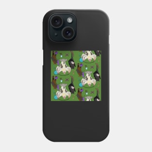 Crafty Bats Tatting Crafting Fruit Bat Fiber Arts Animals in Moss Green Phone Case