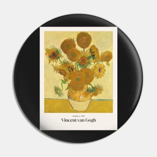 Sunflowers by van Gogh with text Pin