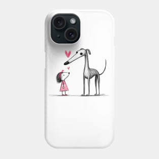 Greyhound dog and Friend Phone Case