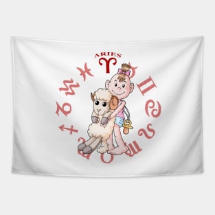 Baby Girl Zodiac Taurus Tapestry