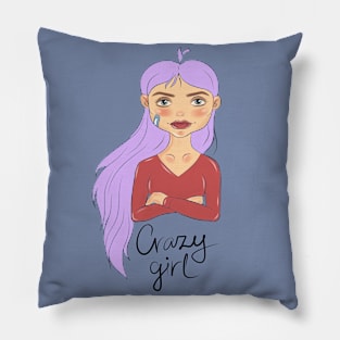 crazy girl Pillow