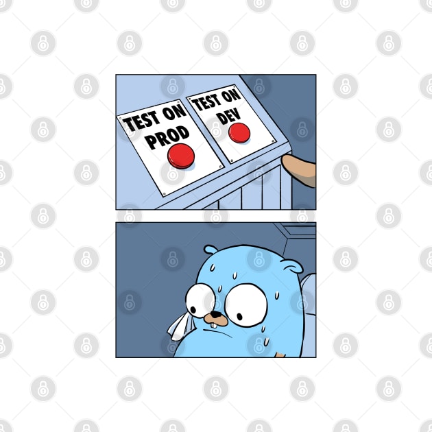 Golang Gopher Two Buttons by clgtart