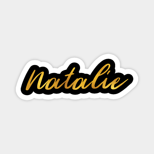 Natalie Name Hand Lettering in Faux Gold Letters - Natalie - Magnet ...