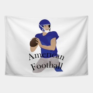 American football player in action Tapestry