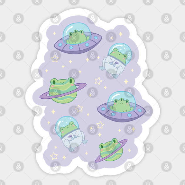 Cute Cosmic Frogs - Frogs - Sticker