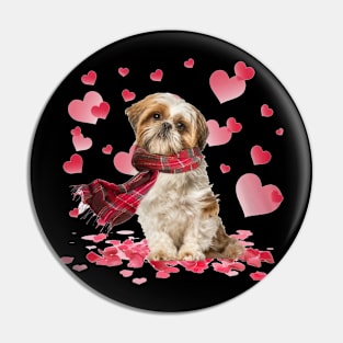 Shih Tzu Hearts Love Happy Valentine's Day Pin