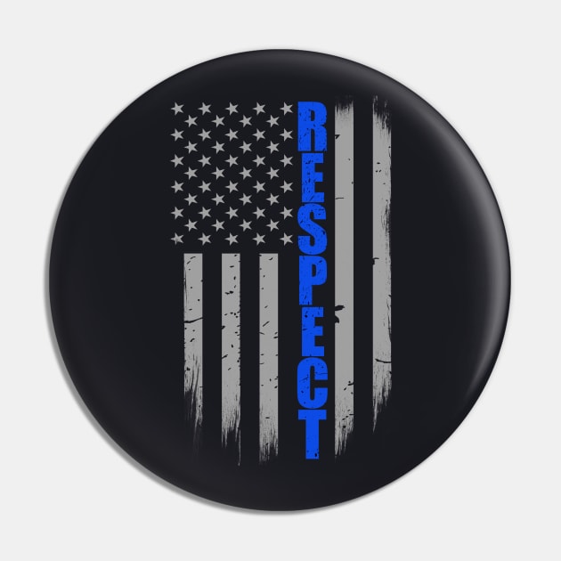 Respect Thin Blue Line Flag Pin by bluelinemotivation