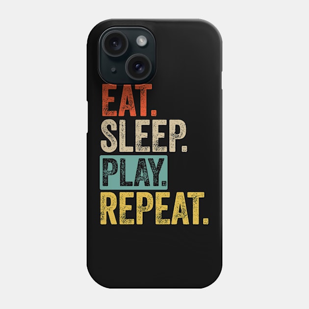 Eat sleep play repeat retro vintage Phone Case by Lyume