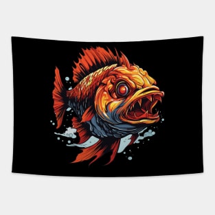 Halloween Design Creepy Zombie Fish Tapestry