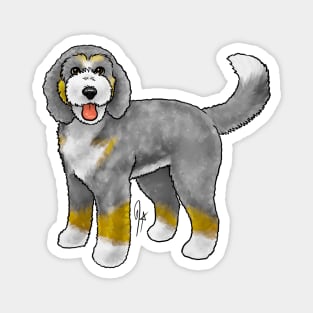 Dog - Bernadoodle - Tricolor Gray and Brown Magnet