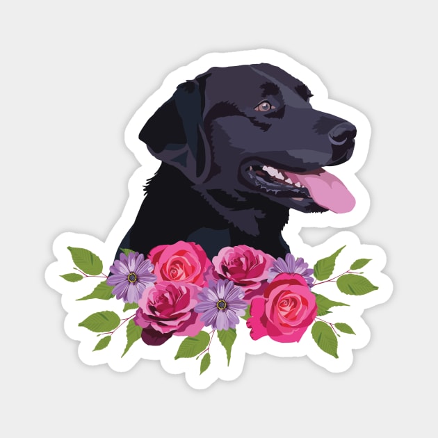 Black Labrador Magnet by Holly Rose Art