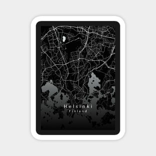 Helsinki Finland City Map dark Magnet