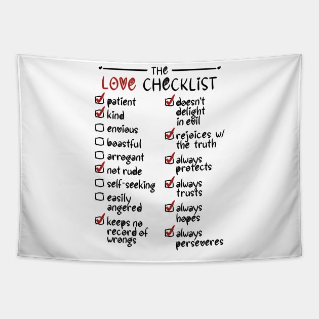 The Love Checklist Tapestry by Sketchbook ni Abi