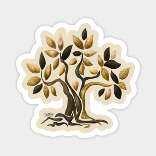 Tree of life golden brown Magnet