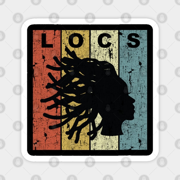 Locs Black Woman Silhouette Magnet by blackartmattersshop