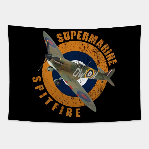 Supermarine Spitfire WW2 Warbirds Warplanes Tapestry by F&L Design Co.