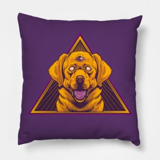 All Seeing Eye Dog - Illuminated Third Eye Doggo Pillow