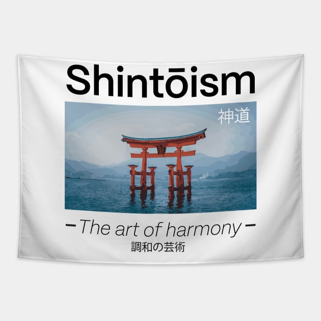 Shintoism Religion Design Tapestry by Ampzy