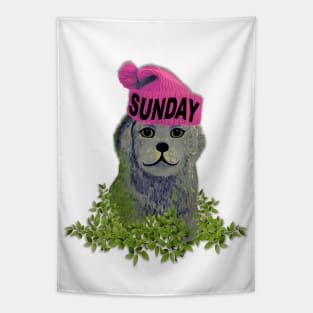 Sunday Mood Beanie Puppy Tapestry