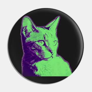 Neon Green Kitty Cat Pin