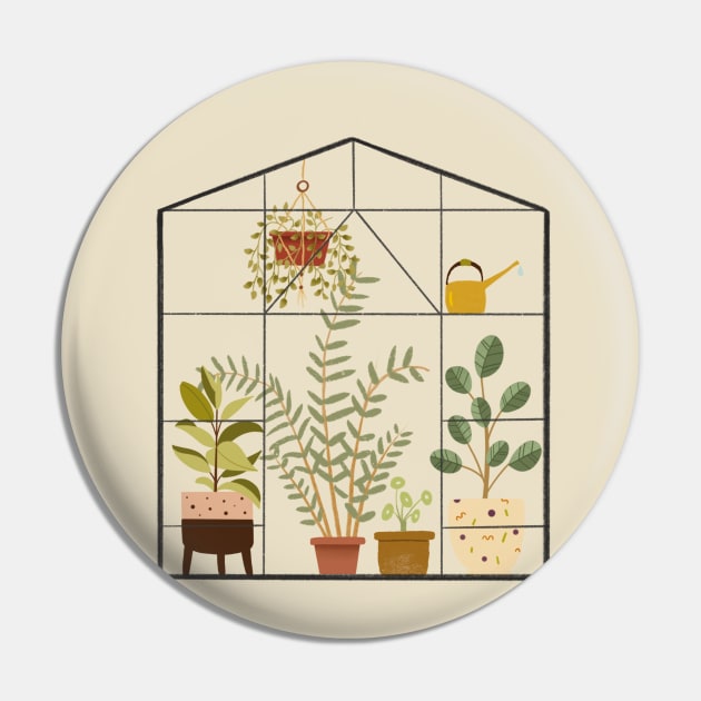 Greenhouse Pin by Carlotta Illustration