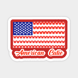 American Cutie Butterfly Flag Magnet