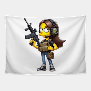 Tactical Yellow People Tapestry