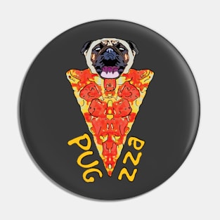 Funny Pug Pizza Pugzza Pin