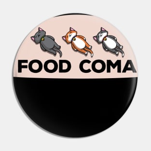 Sleepy Cartoon Cats in the Food Coma - version for the dark bg Pin